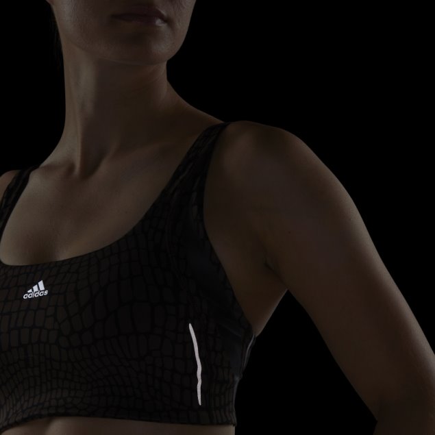 Sujetador Deportivo Powerimpact Luxe De Soporte Medio Con Estampado Hiit Marrón Adidas