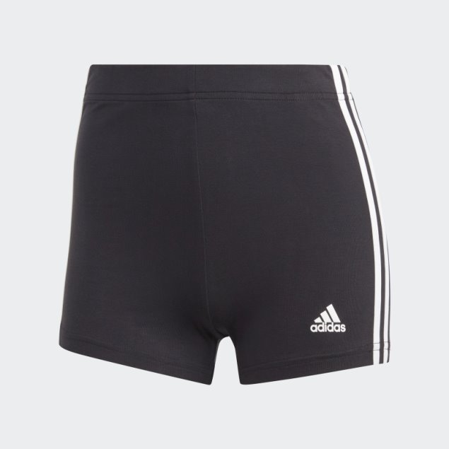 Adidas Shorts De Punto Liso Con 3 Rayas Black Essentials Adidas