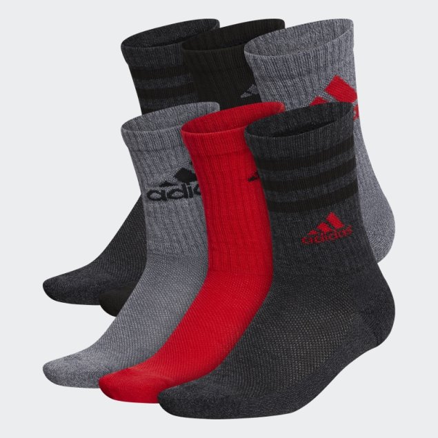 Calcetines Grises Medio Acolchados Mixtos 6 Pares Adidas