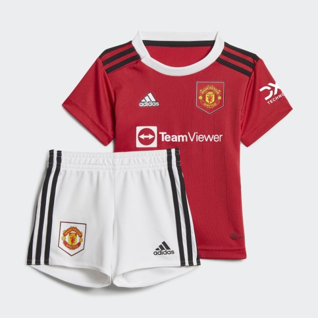 Camiseta Bebe Manchester United 22/23 Primera Equipacion Adidas Real Red