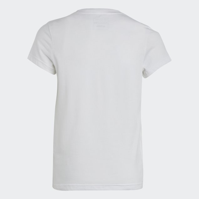 Camiseta Adidas Essentials De Algodón Con Logo Grande Blanca