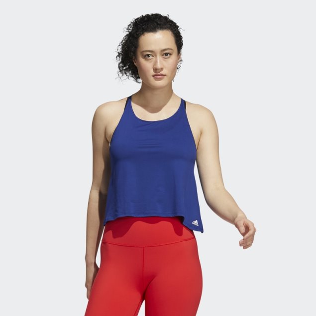 Camiseta Sin Mangas De Yoga Victory Azul Adidas