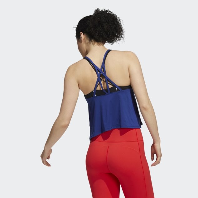 Camiseta Sin Mangas De Yoga Victory Azul Adidas