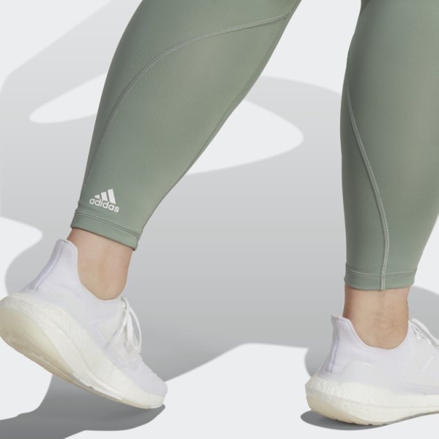 Leggings 7/8 De 3 Rayas De Optime Trainicons Verde Plateado (talla Grande) Adidas