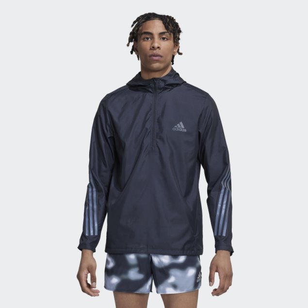 Chaqueta Adidas Run Icon 3 Rayas Negra