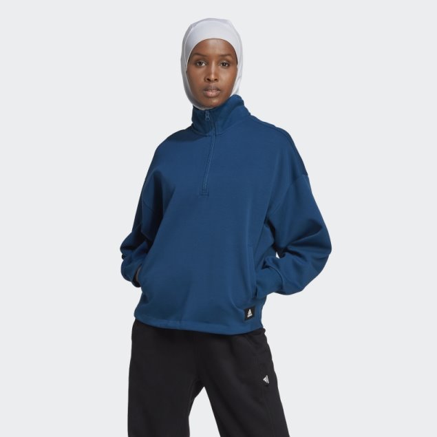 Sudadera Con Cremallera De Un Cuarto De La Insignia De Iconos Del Futuro Marino Adidas