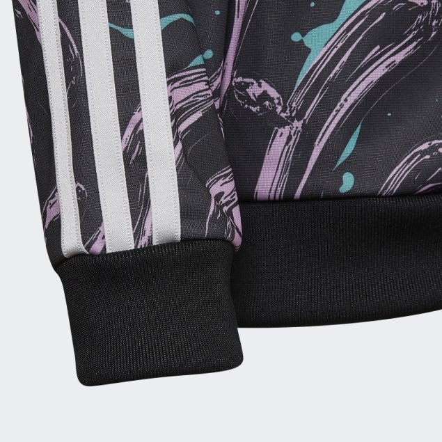 Chaqueta De Chándal Negra Con Estampado Allover Sst De Adidas