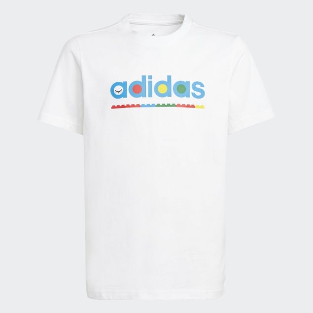Camiseta Blanca Con Gráfico De Adidas X Lego