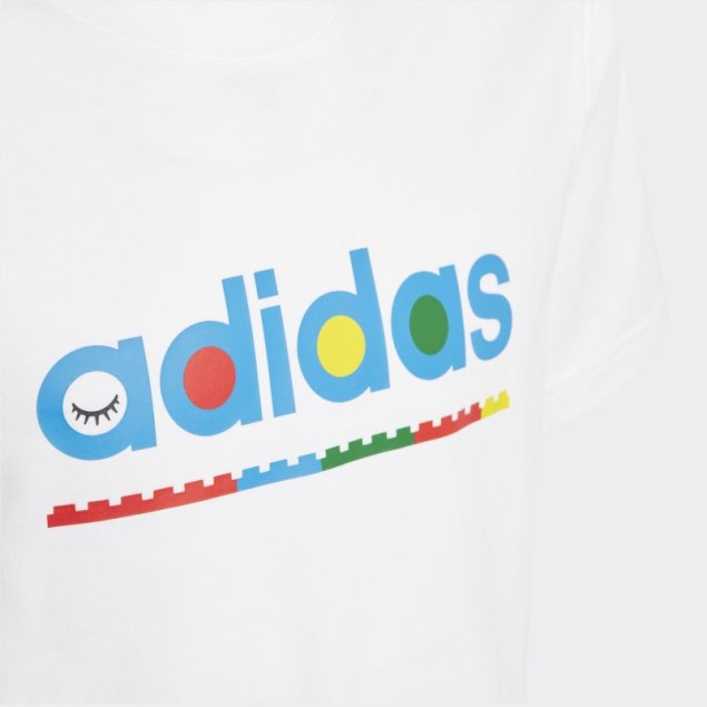 Camiseta Blanca Con Gráfico De Adidas X Lego