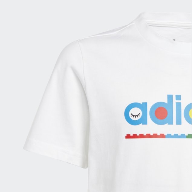 Camiseta Blanca Con Gráfico De Adidas X Lego
