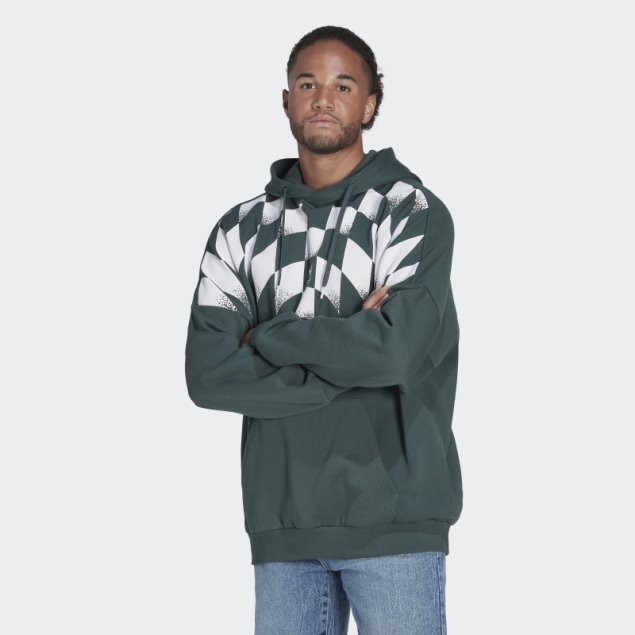 Sudadera Con Capucha Verde Mineral Adidas Rekive Graphic Caliente