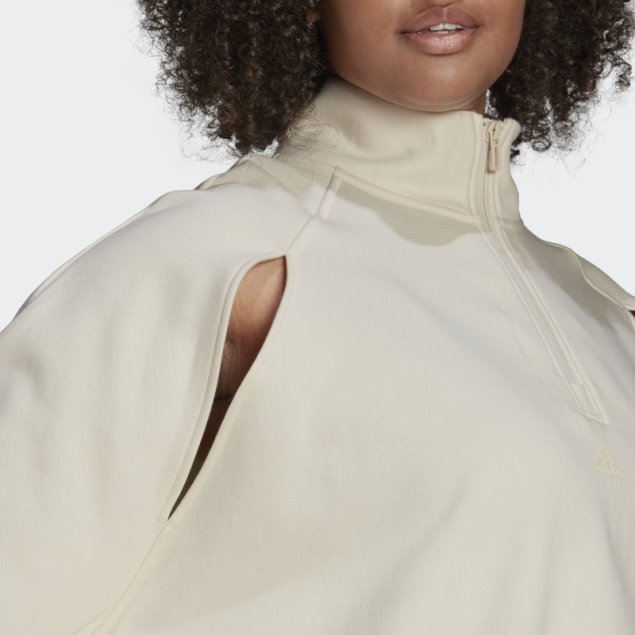 Sudadera De Forro Polar Hyperglam (tallas Grandes) Adidas Blanco