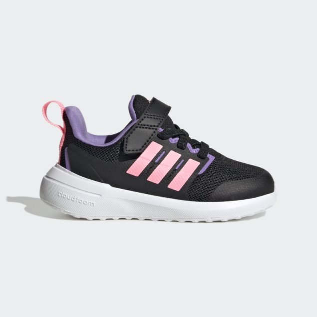 Zapatillas Adidas Fortarun 2.0 Cloudfoam Con Cordones Elásticos En Negro