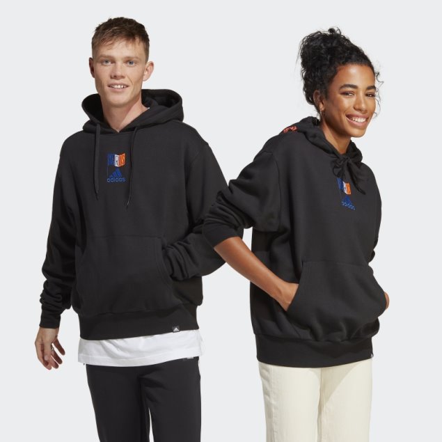 Adidas Sudadera Negra Con Gráfico