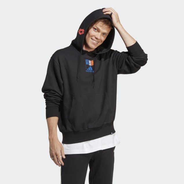 Adidas Sudadera Negra Con Gráfico