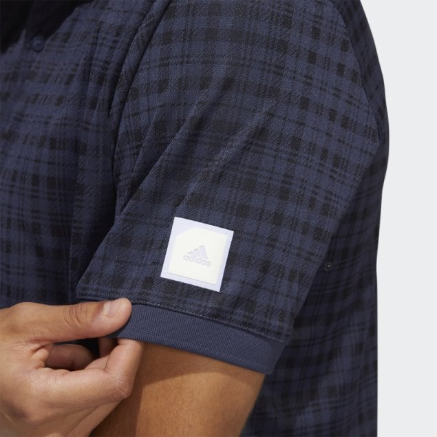 Adidas Adicross Polo A Cuadros Azul Traza