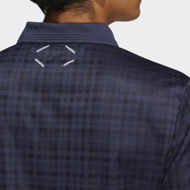 Adidas Adicross Polo A Cuadros Azul Traza