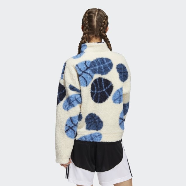 Chaqueta Adidas Hoop York City Sherpa Tinte Crudo