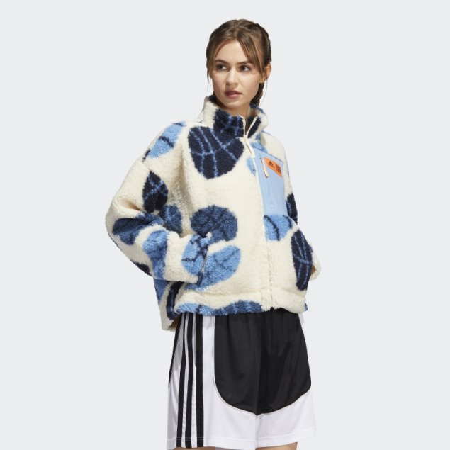 Chaqueta Adidas Hoop York City Sherpa Tinte Crudo