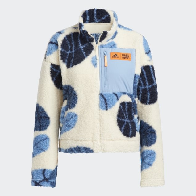 Chaqueta Adidas Hoop York City Sherpa Tinte Crudo