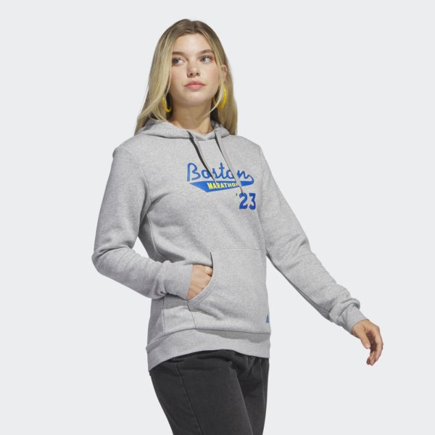 Boston Marathon 2023 Classic Graphic Sudadera Con Capucha Gris Medio Adidas