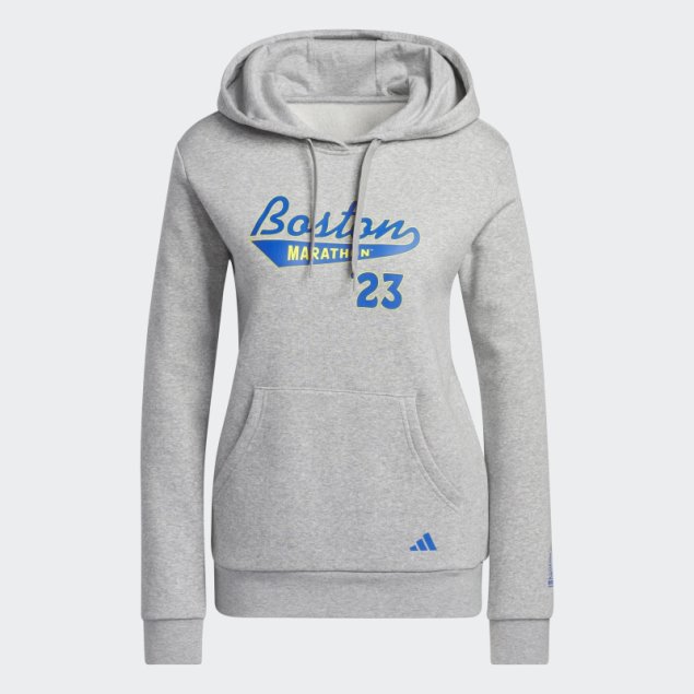 Boston Marathon 2023 Classic Graphic Sudadera Con Capucha Gris Medio Adidas