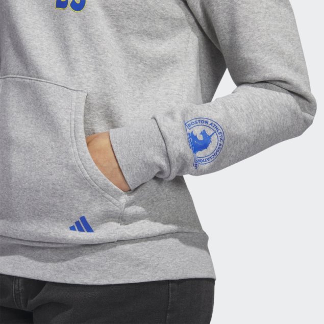 Boston Marathon 2023 Classic Graphic Sudadera Con Capucha Gris Medio Adidas