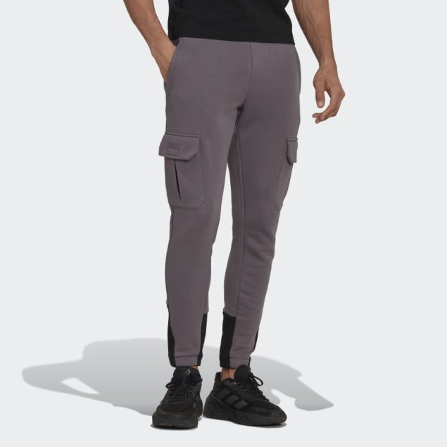 Pantalones Cargo De Forro Polar Gris Con íconos Del Futuro De Adidas Trace
