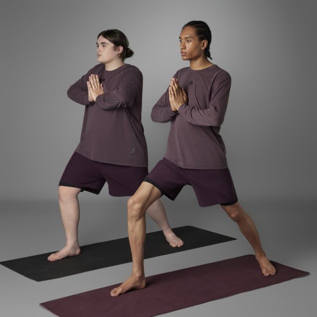 Pantalones Cortos 2 En 1 Granate Adidas Authentic Balance Yoga