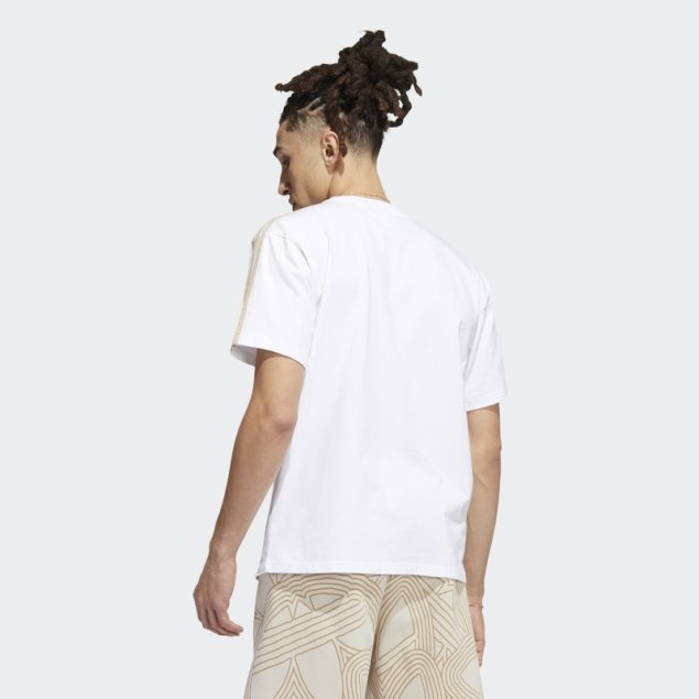 Camiseta Blanca Con 3 Rayas Del Athletic Club Original De Adidas