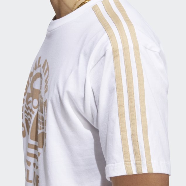 Camiseta Blanca Con 3 Rayas Del Athletic Club Original De Adidas