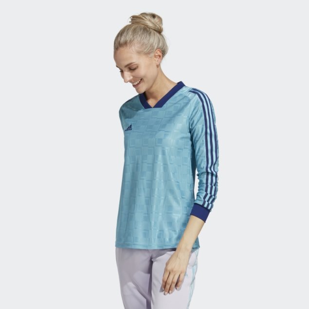 Camiseta Adidas Tiro Manga Larga Azul