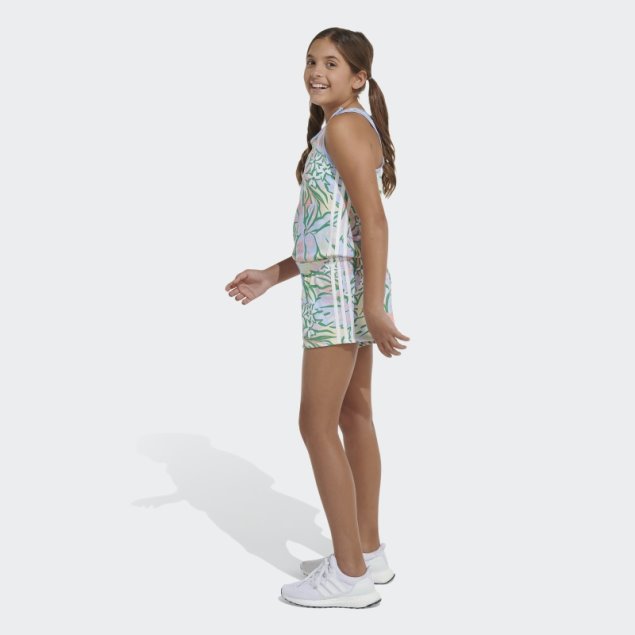 Mameluco Con Top Sin Mangas Con Estampado Integral De Amanecer Azul Adidas