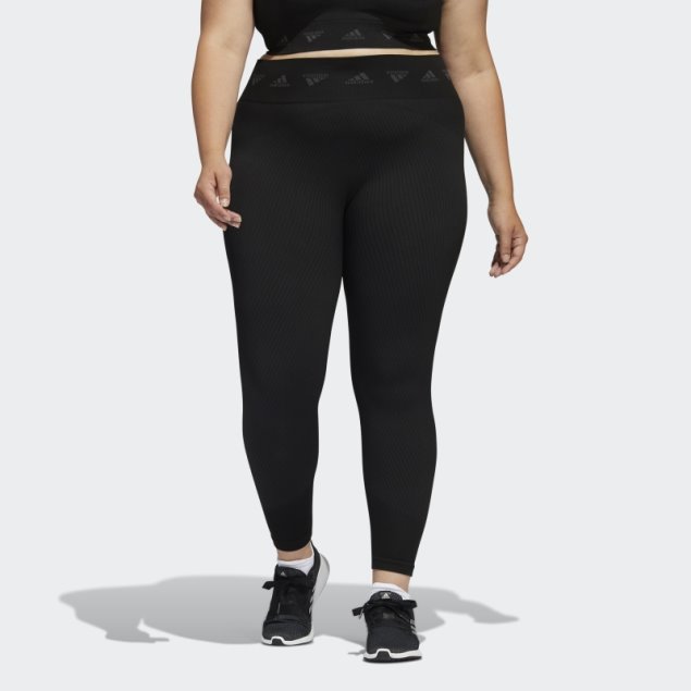 Mallas Negras De Entrenamiento Aeroknit 7/8 (talla Grande) Adidas