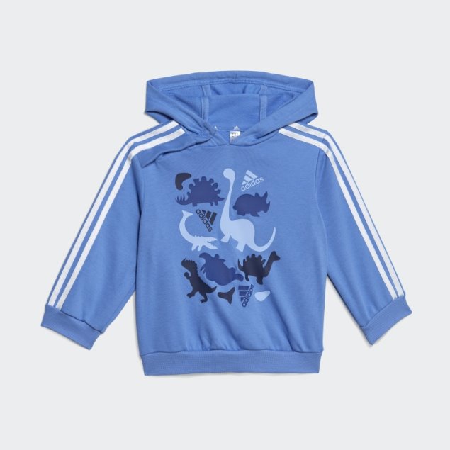 Conjunto De Joggers De Felpa Francesa Con Estampado De Dinosaurio Azul Camuflado Adidas