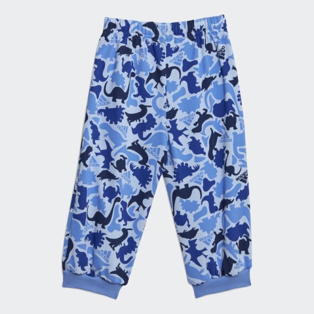 Conjunto De Joggers De Felpa Francesa Con Estampado De Dinosaurio Azul Camuflado Adidas