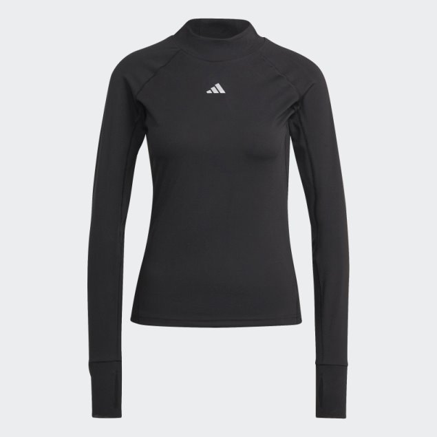 Adidas Camiseta De Entrenamiento De Manga Larga Negra Techfit Aeroready Warm
