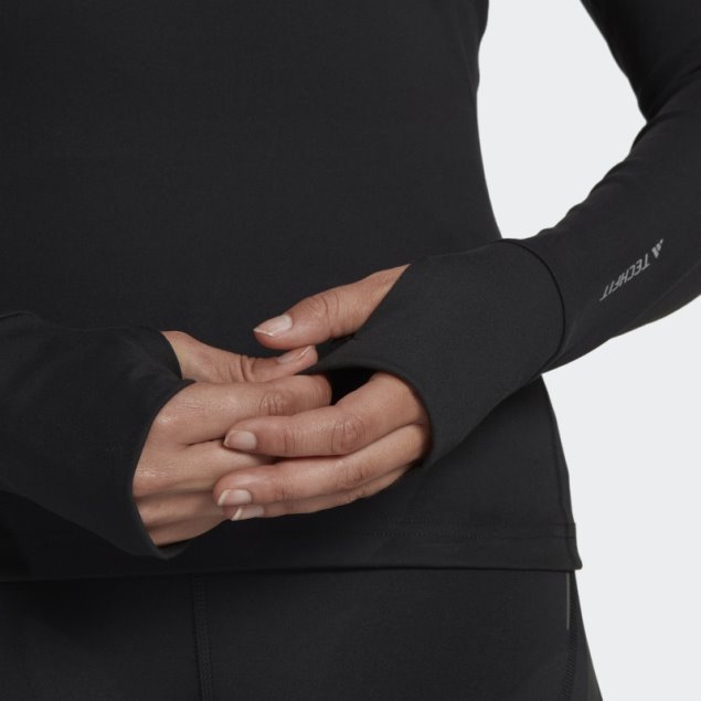 Adidas Camiseta De Entrenamiento De Manga Larga Negra Techfit Aeroready Warm