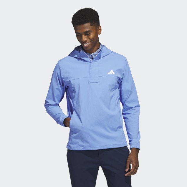 Sudadera Con Capucha Golf Ripstop 1/4 Zip Azul Adidas