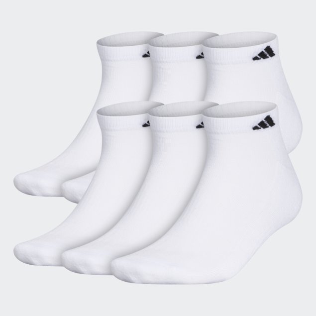 Adidas Calcetines Atléticos De Corte Bajo Acolchados Blancos 6 Pares Xl