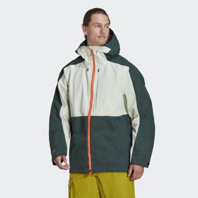 Chaqueta De Nieve De Nailon Posconsumo De 3 Capas Terrex Verde Adidas