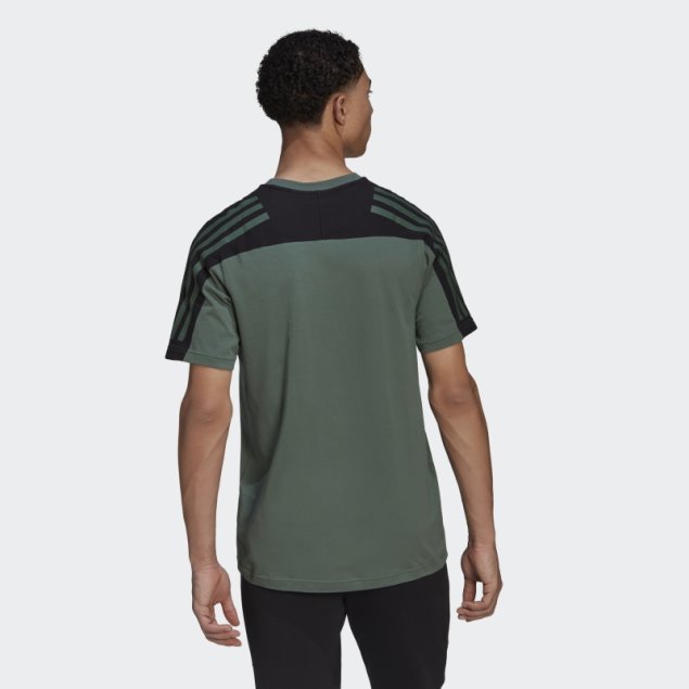 Adidas Camiseta Verde Con 3 Rayas De Iconos De Futuro De óxido