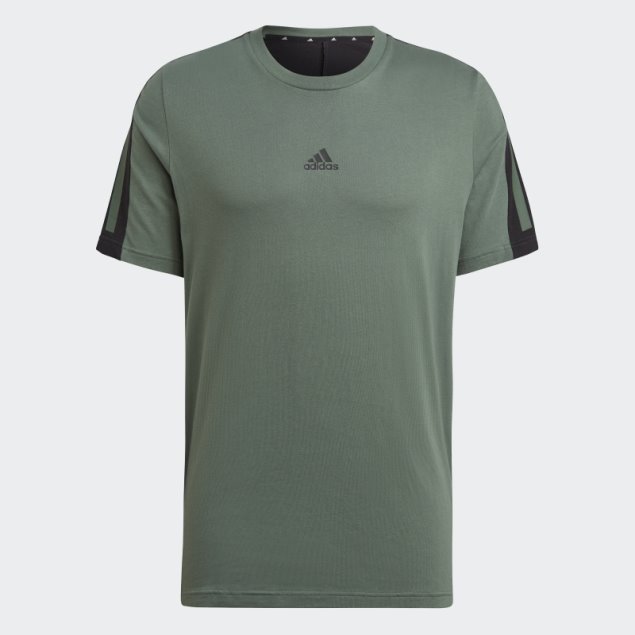 Adidas Camiseta Verde Con 3 Rayas De Iconos De Futuro De óxido