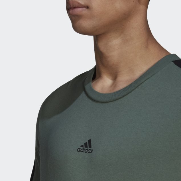 Adidas Camiseta Verde Con 3 Rayas De Iconos De Futuro De óxido