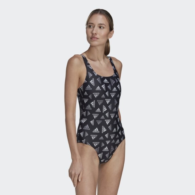 Bañador Deportivo Adidas Allover Estampado Sportswear Negro
