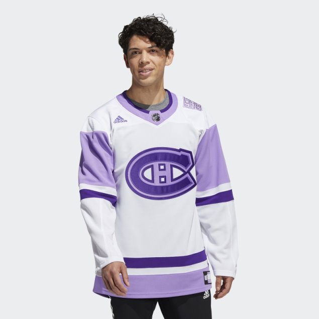 Camiseta Blanca Canadiens Hockey Lucha Contra El Cancer Adidas