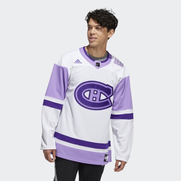 Camiseta Blanca Canadiens Hockey Lucha Contra El Cancer Adidas