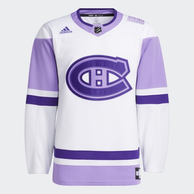 Camiseta Blanca Canadiens Hockey Lucha Contra El Cancer Adidas