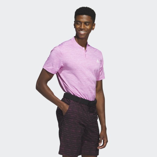 Adidas Polo Fucsia Con Rayas Texturizadas