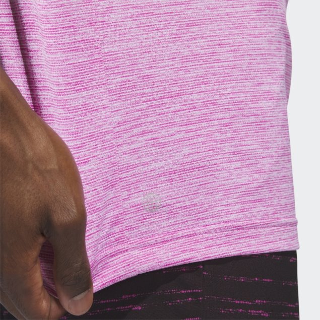 Adidas Polo Fucsia Con Rayas Texturizadas